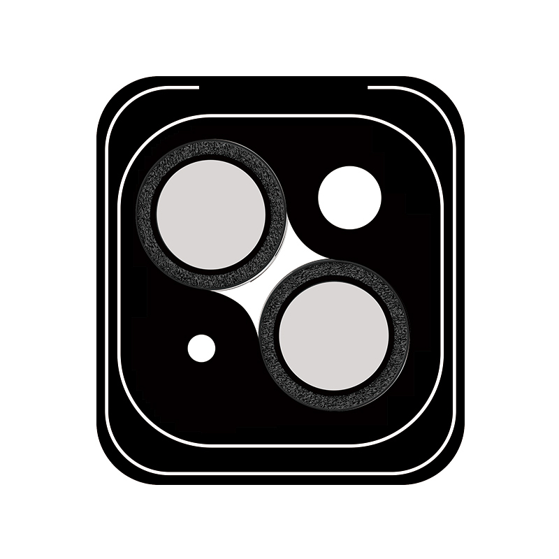 Rock Tempered Glass Shiny Series Kameros objektyvo stiklas Iphone 15/15 Plus (2 vnt.) juodas