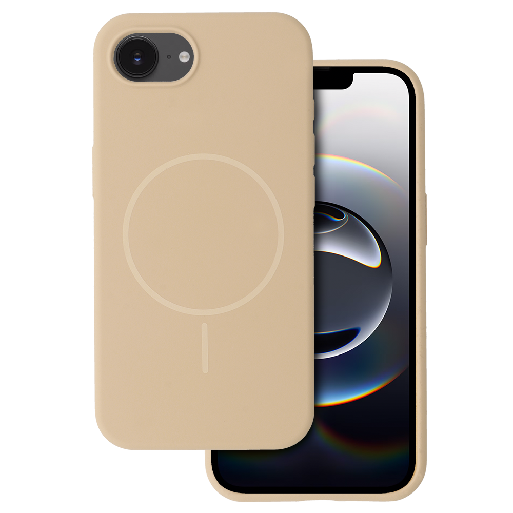 Magnetinis plonas silikoninis dėklas telefonui Iphone 16e (m) - rudas