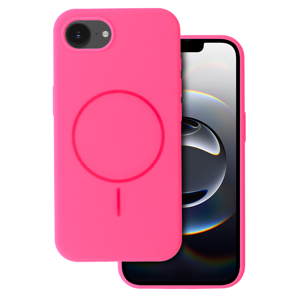 Magnetinis plonas silikoninis dėklas telefonui Iphone 16e (m) - rožinis