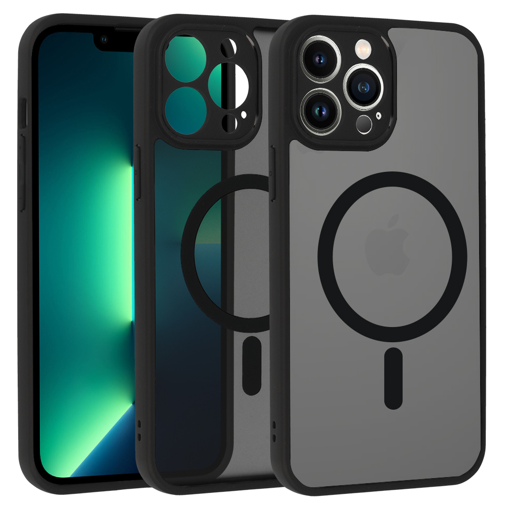 Pilnas matinės Mag dangtis telefonui Iphone 13 Pro Max - juodas