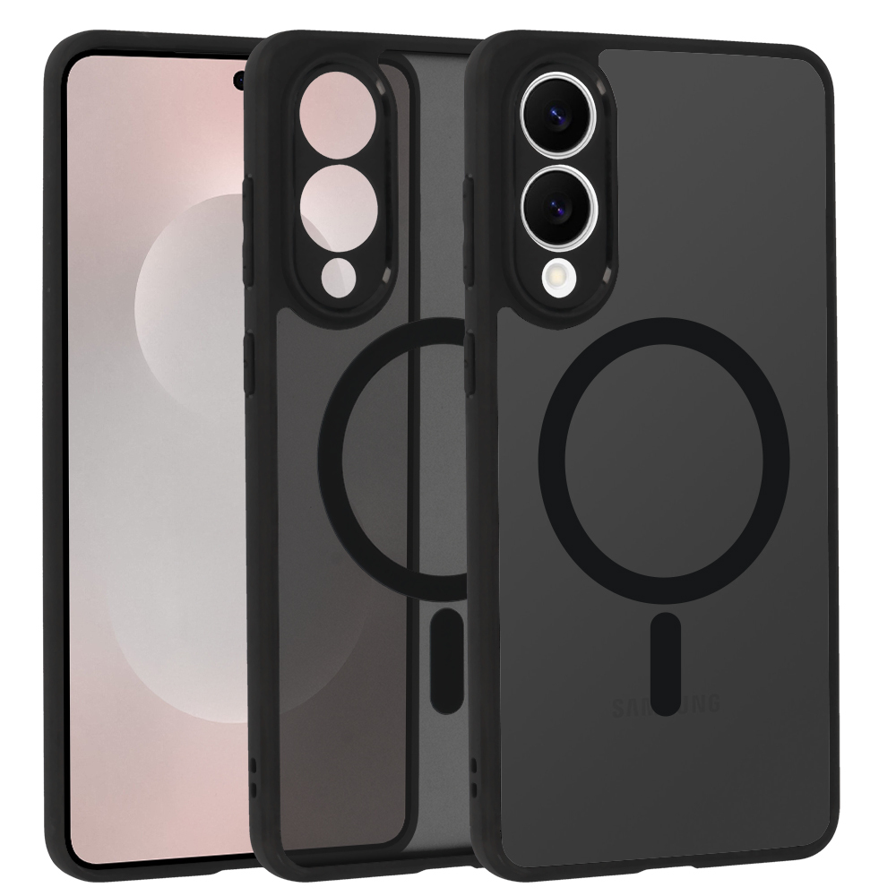 Pilnas matinės Mag dangtis telefonui Samsung Galaxy S25 Edge - juodas