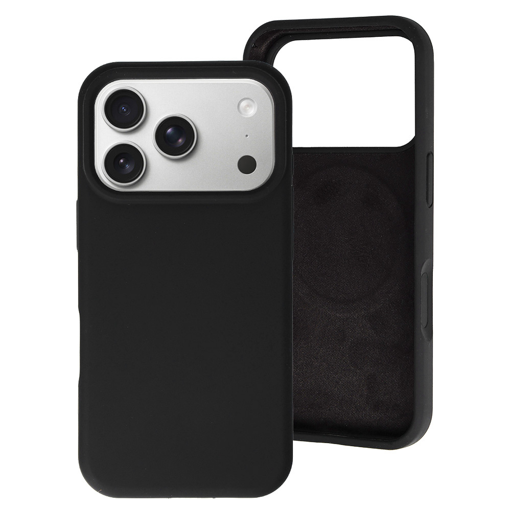 MagColor Grynas dėklas telefonui iPhone 17 Pro Max juodas