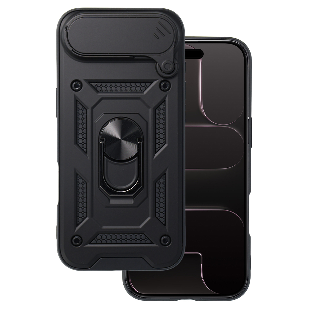 Stumdomas kameros šarvas dėklas telefonui Iphone 17 Air juodas