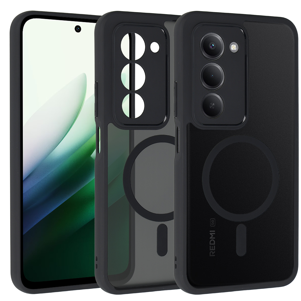Pilnas matinis magnetinis dėklas Xiaomi Redmi 15 4G/5G juodas