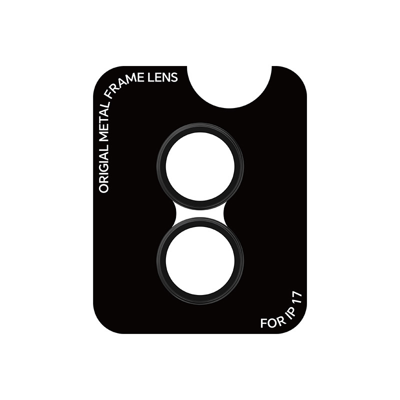 Rock Pure Series Kameros objektyvo stiklas ant iPhone 17 kameros (2 vnt.) juodas