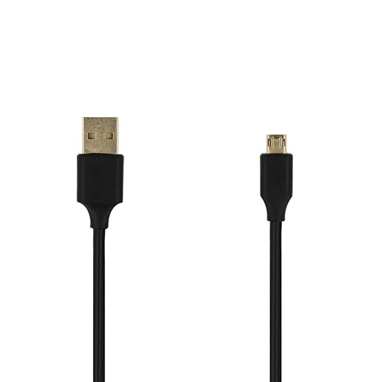 Kabelis - USB į Micro USB - atsukamas, 1 metras juodas