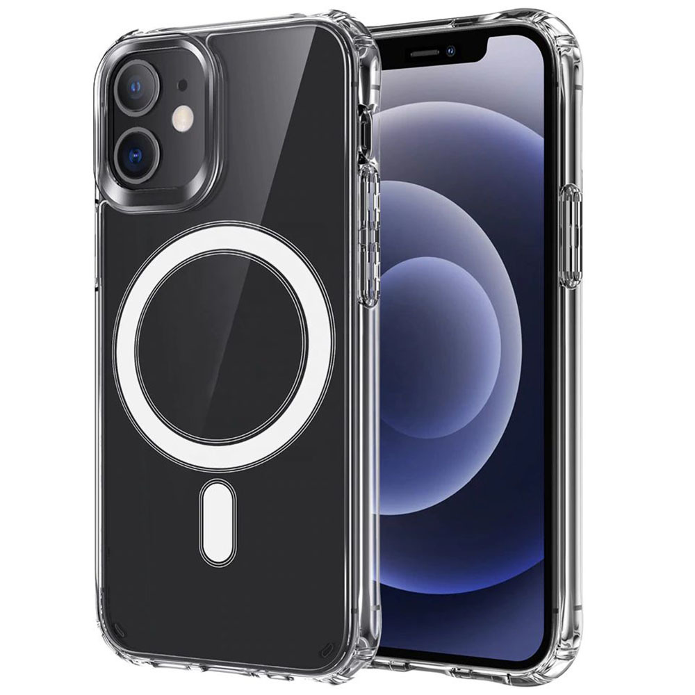 TEL PROTECT Magnetinis silikoninis dėklas Iphone 12 skaidrus