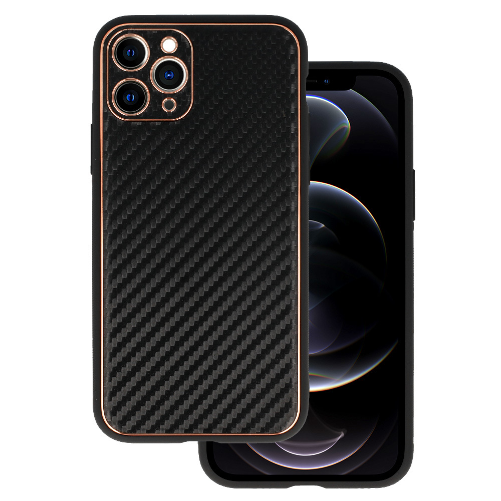 TEL PROTECT Leather Carbon dėklas telefonui Iphone 11 juodas