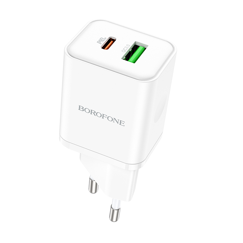 Įkroviklis Borofone BN7 20W USB-C/USB-A baltas