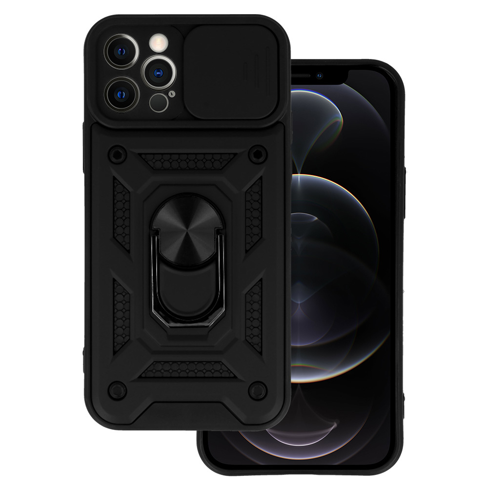 Slide Camera Armor dėklas telefonui Iphone 12 Pro juodas