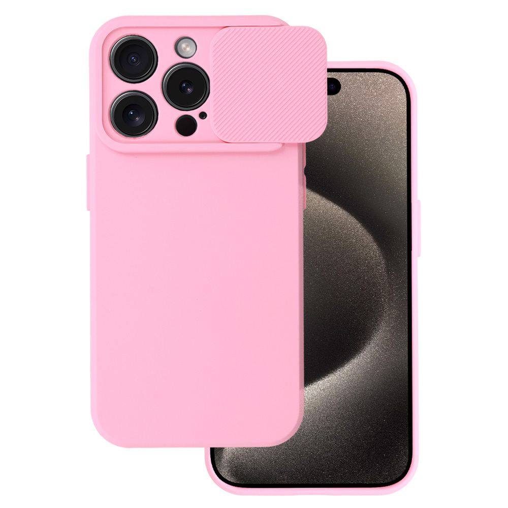 Camshield Soft dėklas telefonui Iphone 15 Pro Max šviesiai rožinė