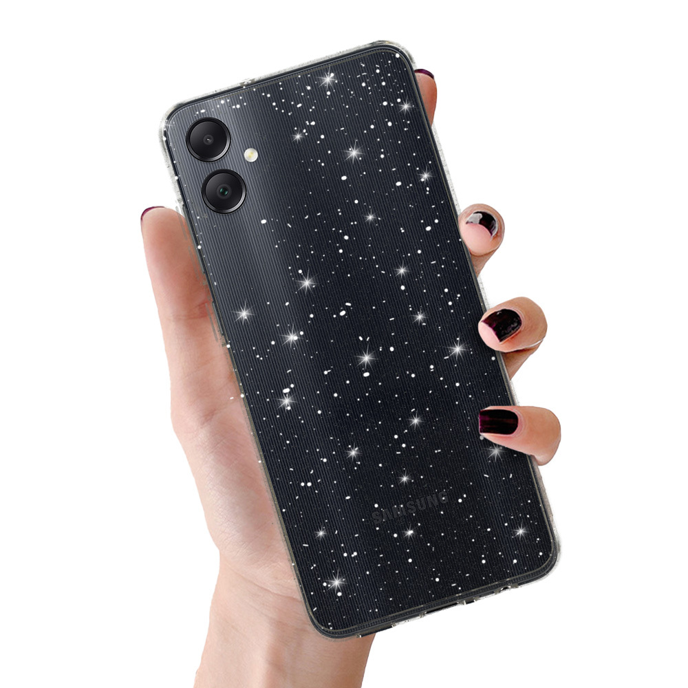 Dėklas telefonui Crystal Glitter Samsung Galaxy A05 sidabrinis