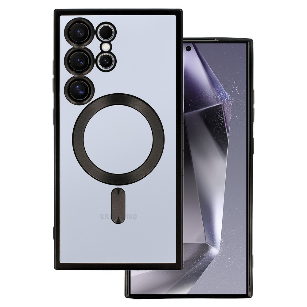 Dėklas telefonui metalinis magnetinis Samsung Galaxy S24 juodas