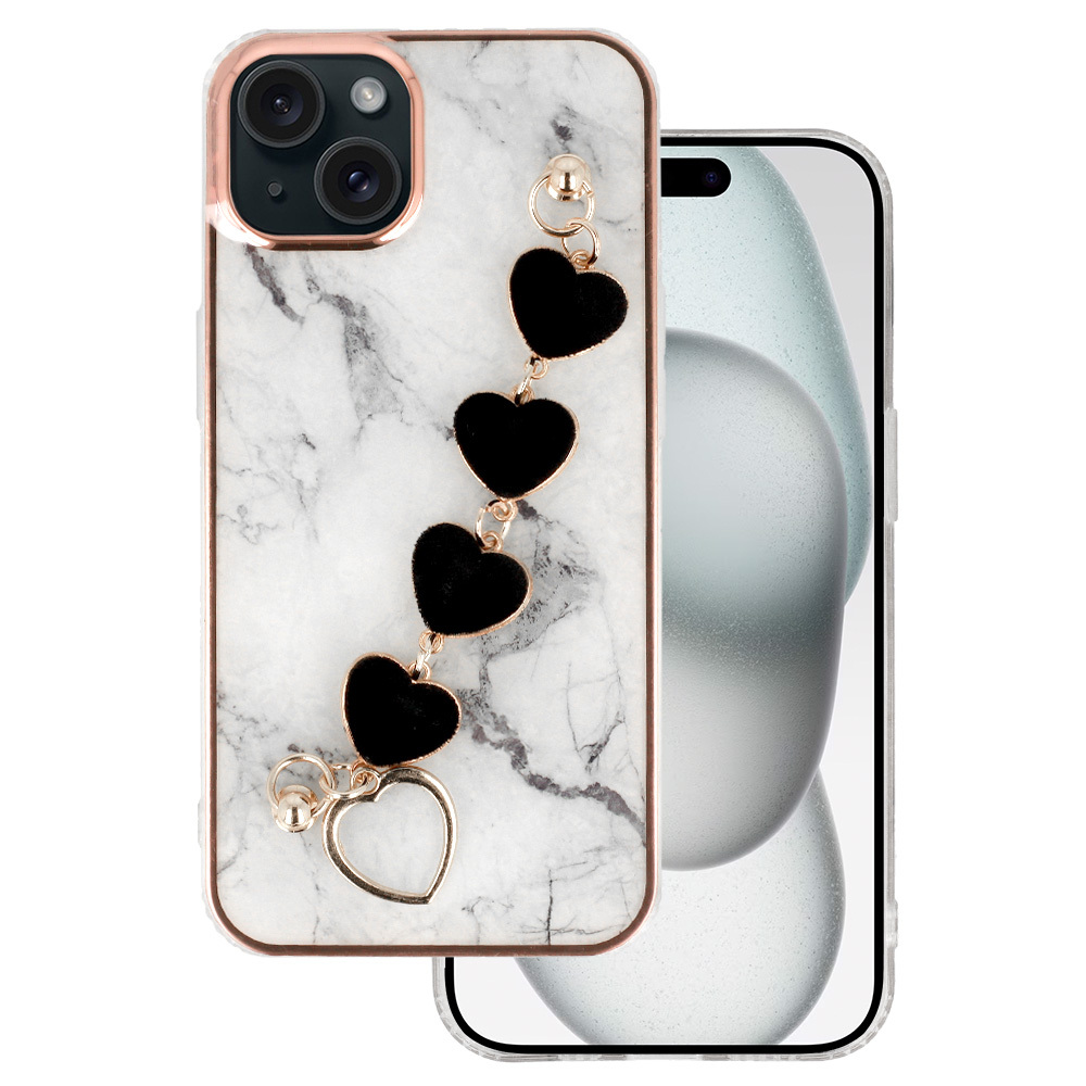 Trendo dėklas telefonui iPhone 15 dizainas 6 baltas