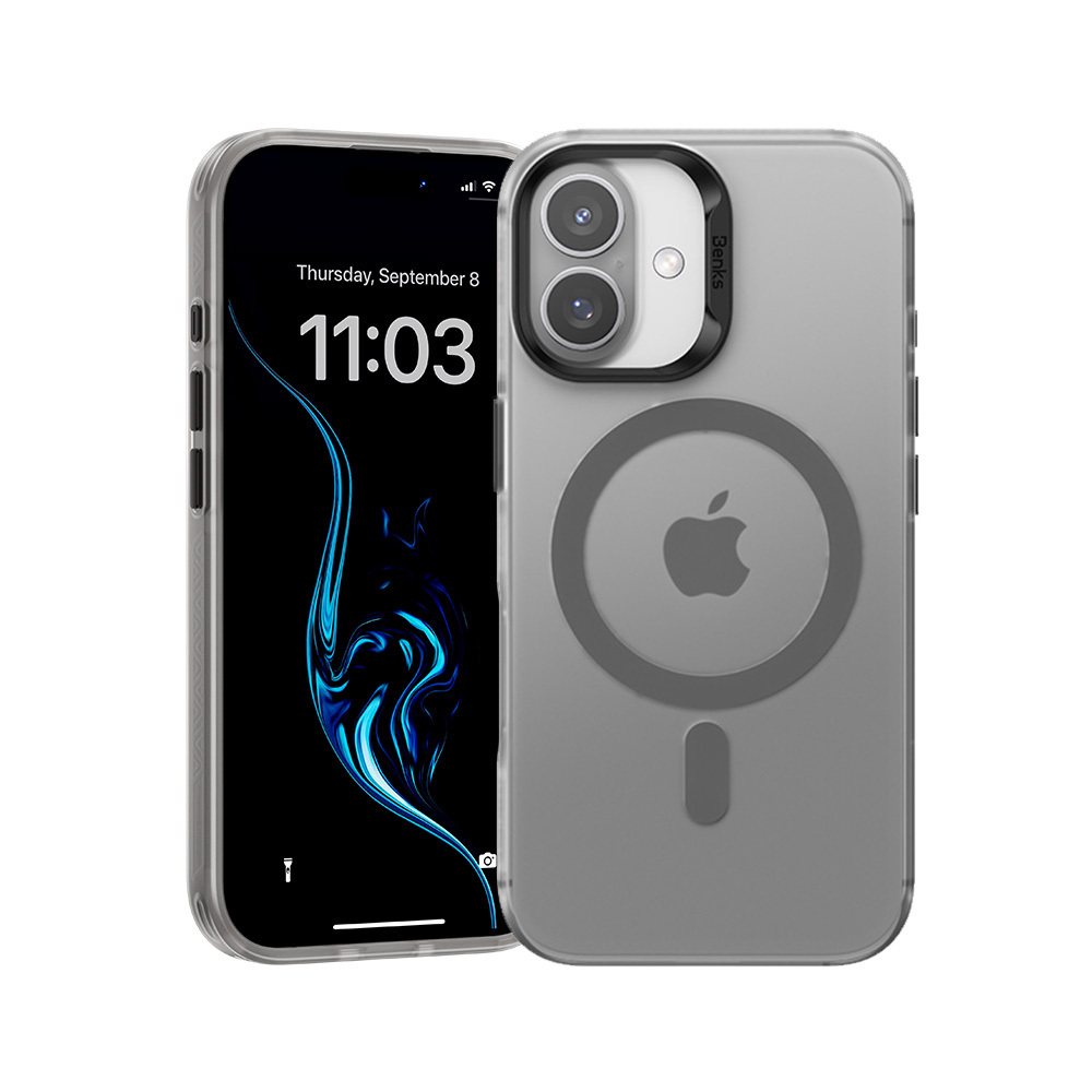 Benks Magnetinis Lucid Armor dėklas (0063) Iphone 16 pilkas