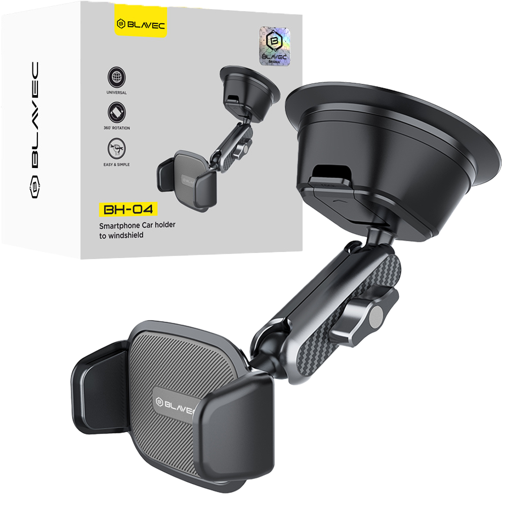 Blavec Automobilio laikiklis BH-04 aliuminis prie priekinio stiklo (BH04-WSB) juodas