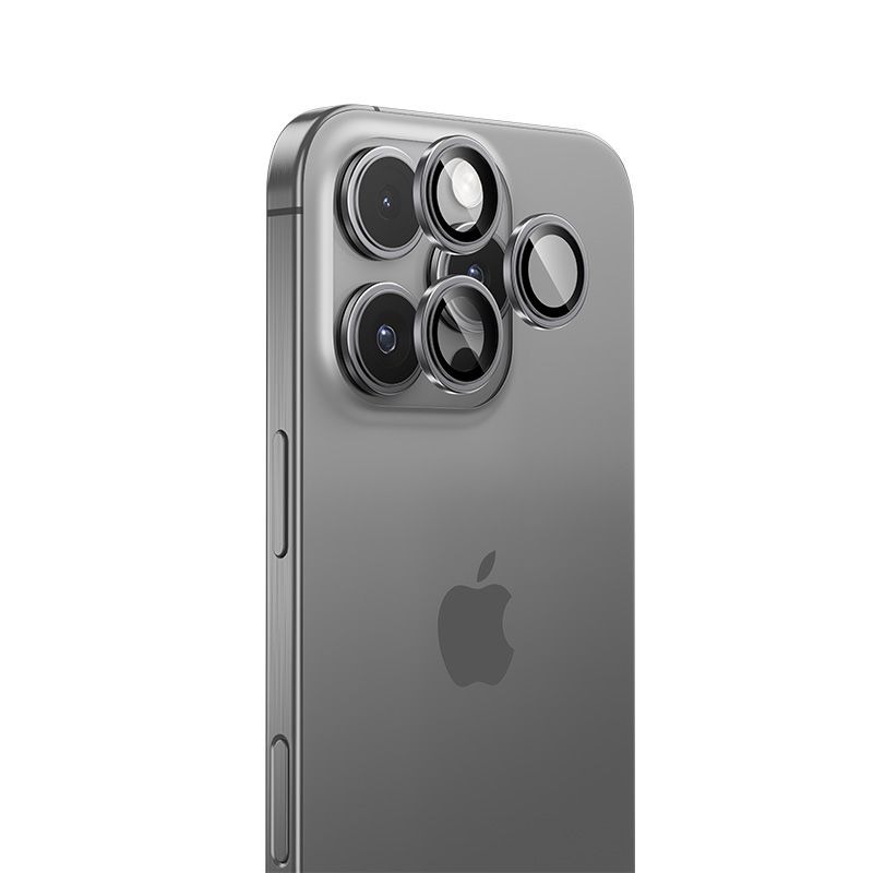 Benks grūdintas stiklas Glass Warrior objektyvo apsauga kamerai, skirtas iPhone 16 Pro/16 Pro Max (3 objektyvai), sidabrinė