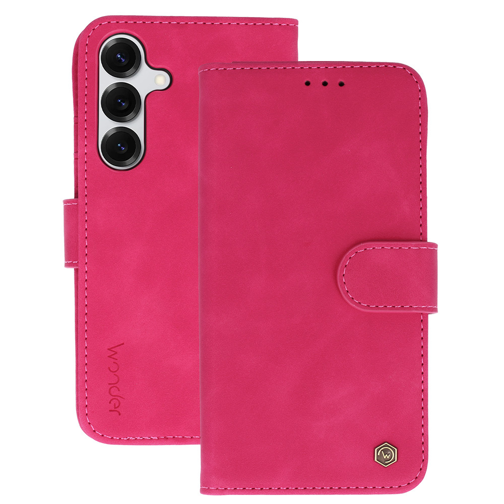 Wonder Fancy dėklas telefonui Samsung Galaxy S25, fuksijos spalvos