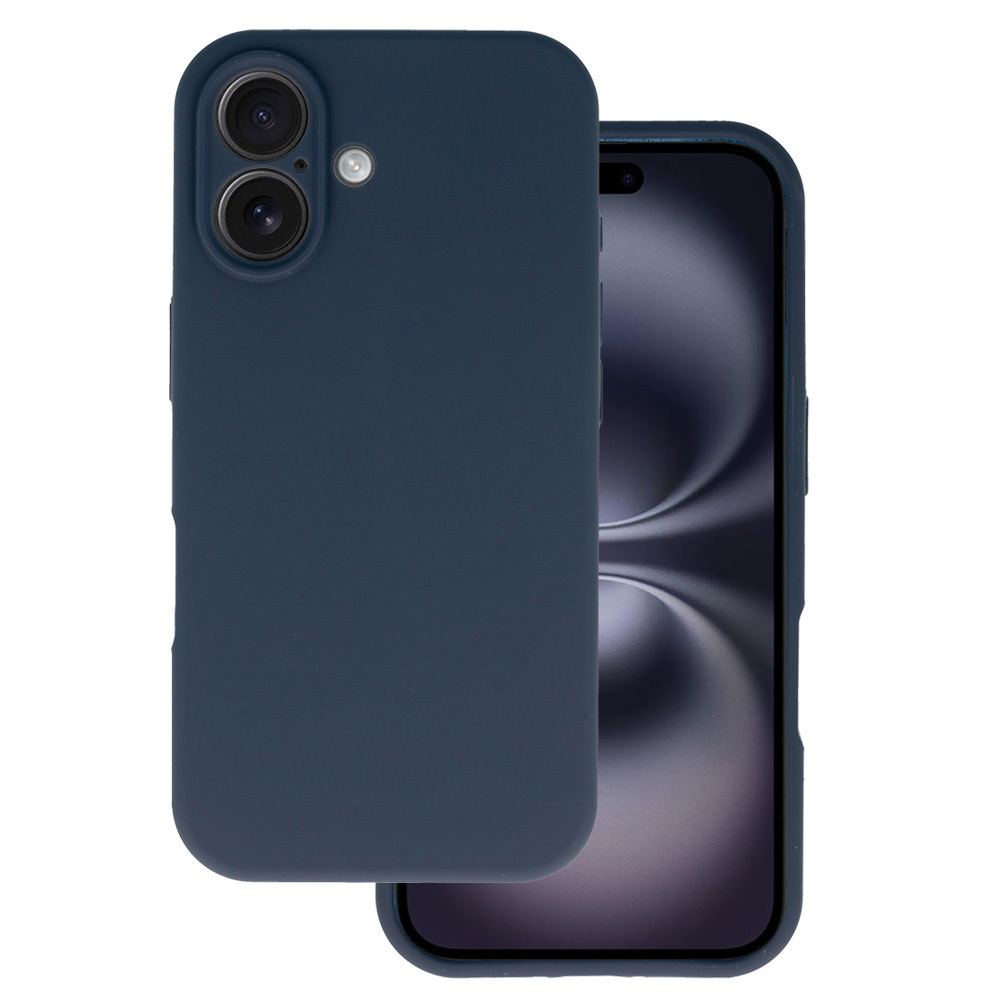 Silikoninis lite dėklas telefonui Iphone 16 tamsiai mėlynas