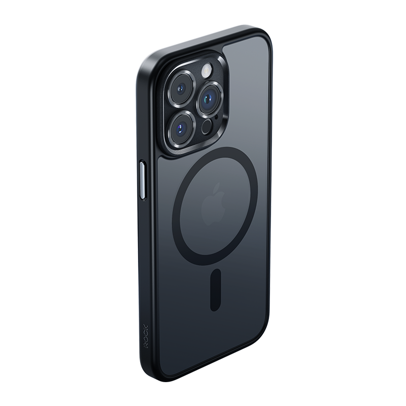 Rock Guard Touch Matte serijos magnetinis dėklas Iphone 16 juodas