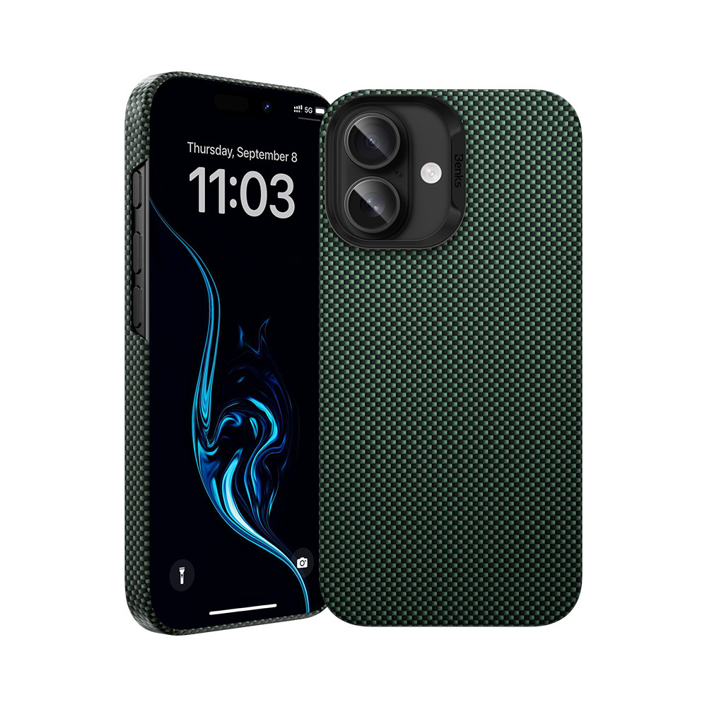 Benks Magnetinė Armor Tint Kevlar 1000D (0064) Iphone 16 Plus žalias