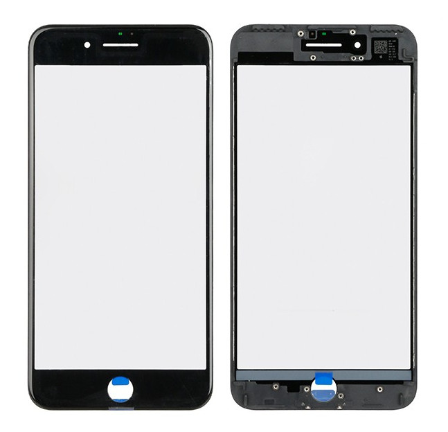LCD stikliukas Apple iPhone 7 Plus su rėmeliu ir OCA juodas V2 ORG