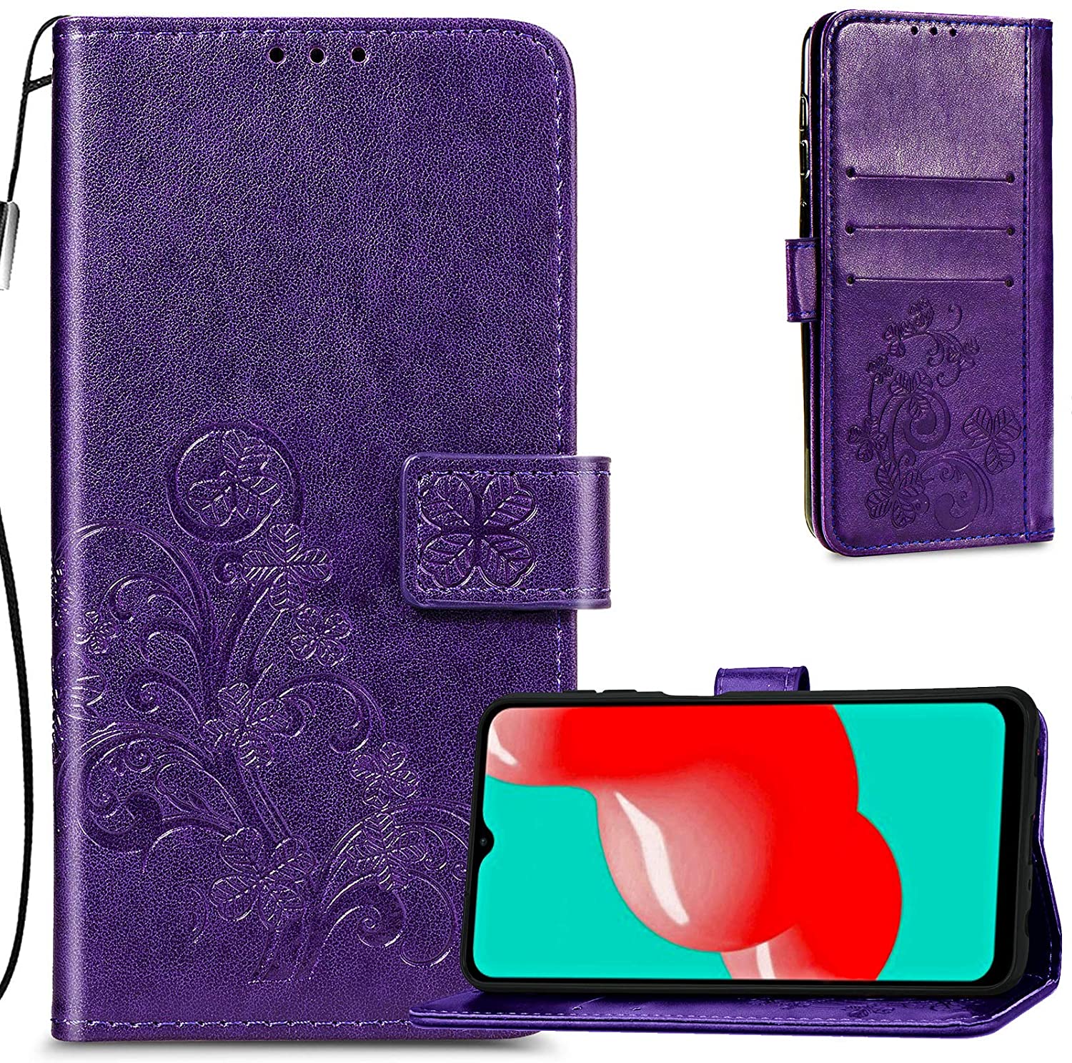 Dėklas Flower Book Samsung A226 A22 5G violetinis