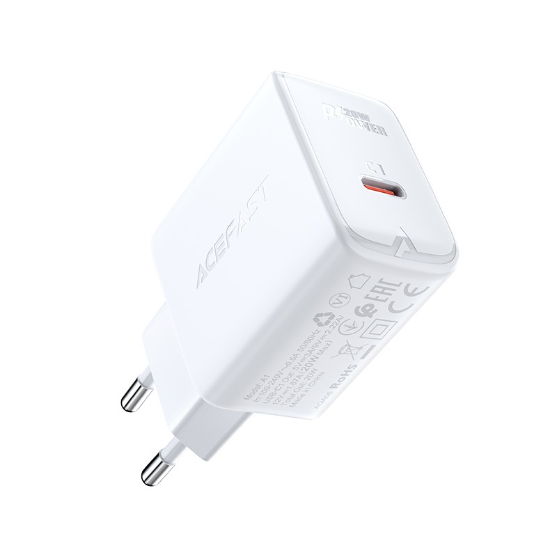 Įkroviklis Acefast A1 20W USB-C baltas