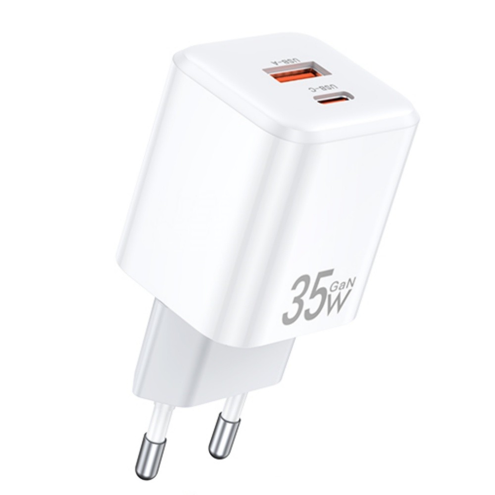 Įkroviklis Awei PD66-EU 35W GaN USB-A/USB-C baltas