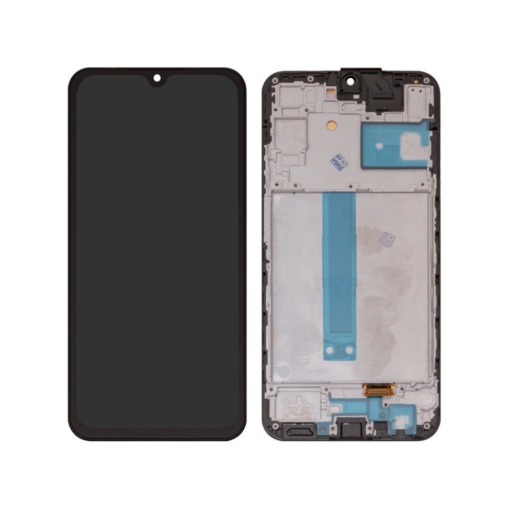 Ekranas Samsung A256 A25 5G su lietimui jautriu stikliuku ir rėmeliu juodas OLED (real size)