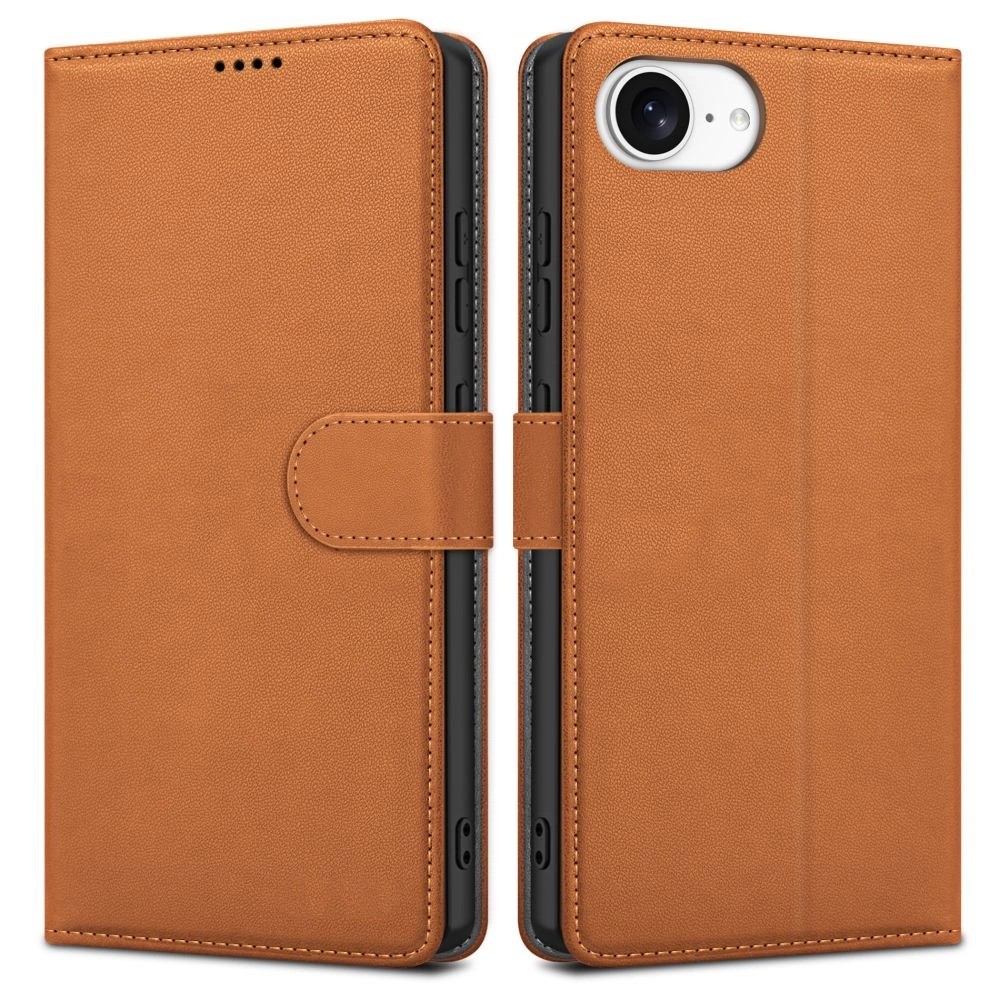 Dėklas Fancy Wallet Apple iPhone 12/12 Pro rudas