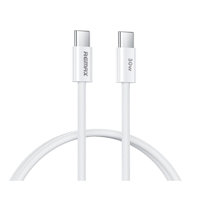 USB kabelis Remax RC-C010 USB-C to USB-C 30W 1.0m baltas