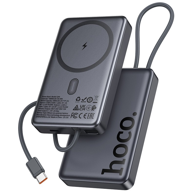 Išorinė baterija Power Bank Hoco Q44 20W Magnetic 10000mAh juoda