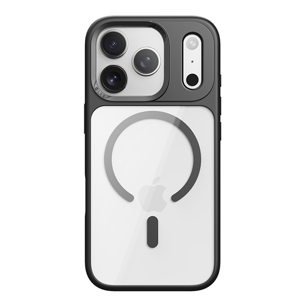 Rock Guard serijos magnetinis dėklas telefonui Iphone 17 Pro Max skaidrus-juodas