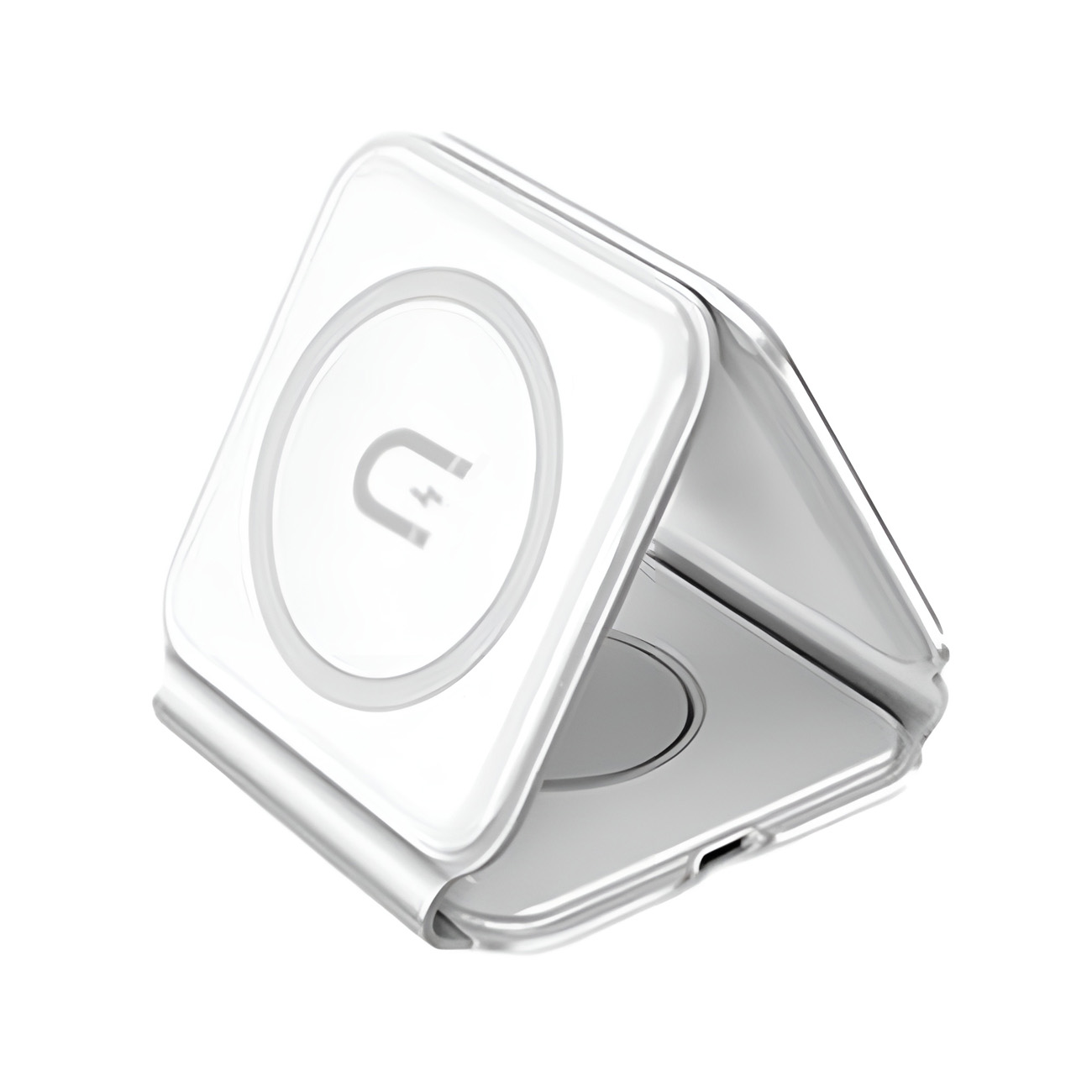 Dudao A11N 15W 3in1 indukcinis įkroviklis - baltas + USB-C / USB-C kabelis