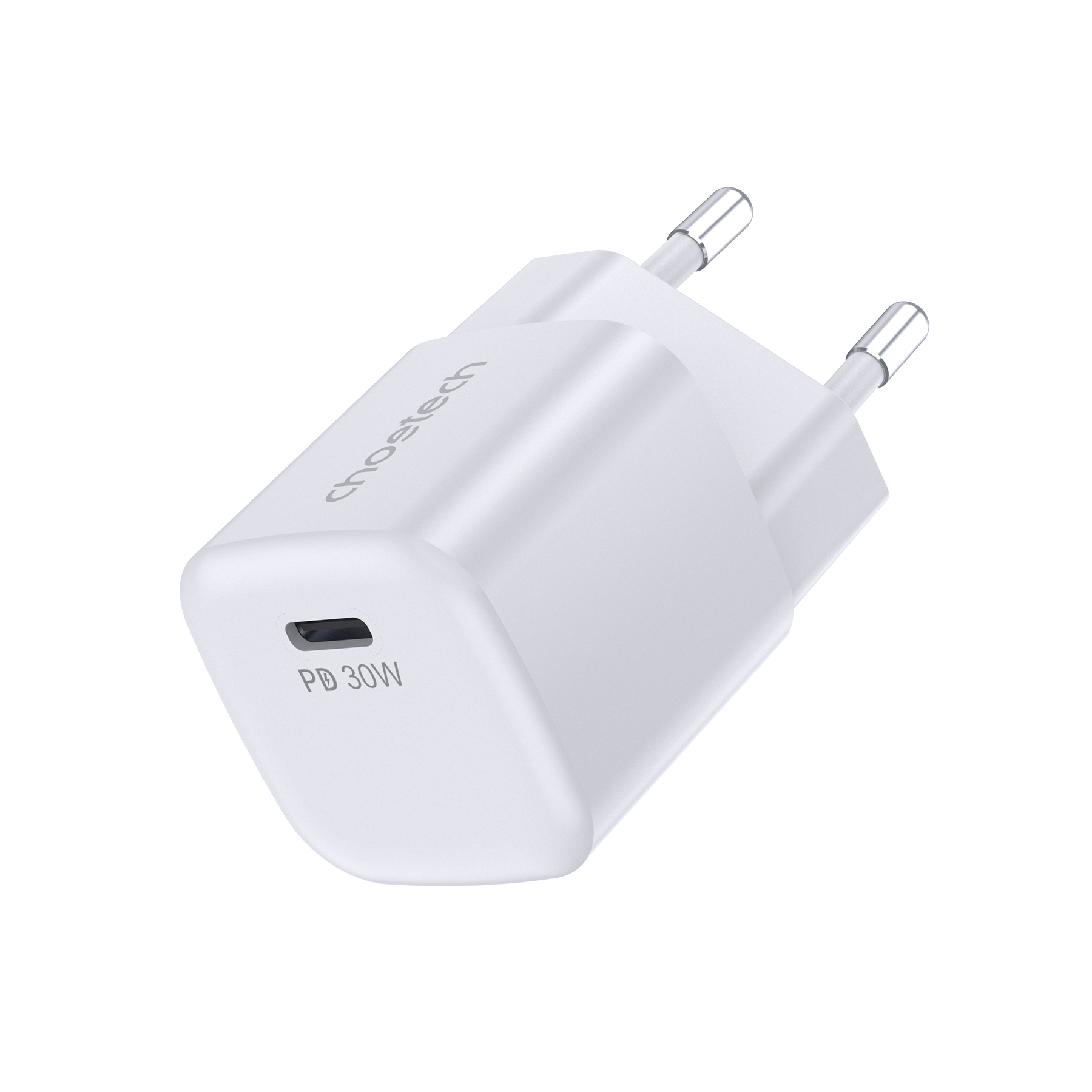 "Choetech" PD5007 USB-C PD 30W GaN sieninis įkroviklis - baltas