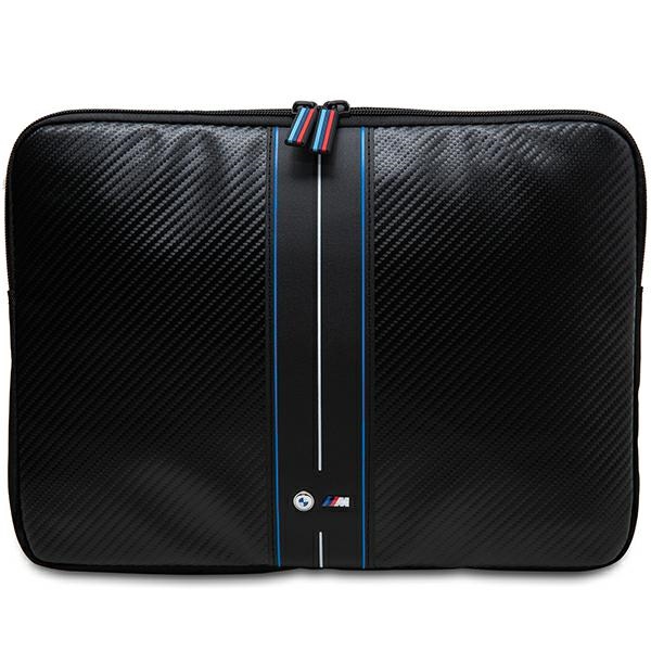 BMW Carbon & Blue Stripe dėklas 14" nešiojamam kompiuteriui - juodas