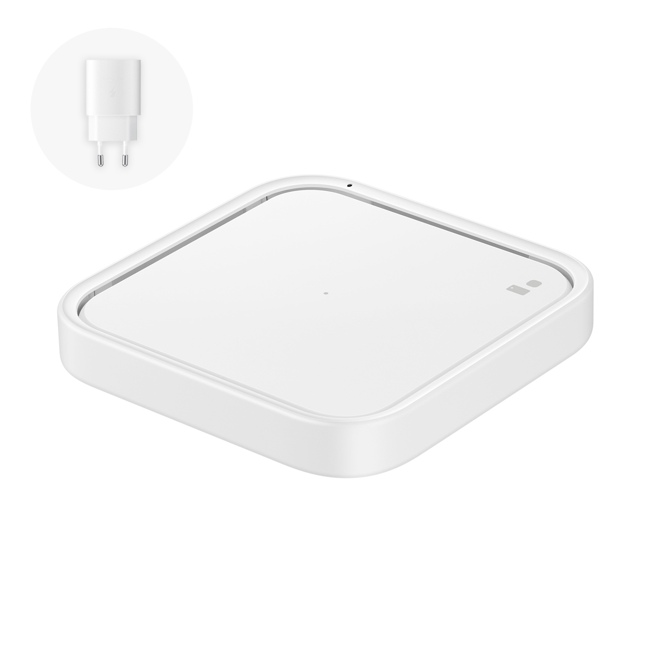 Samsung Wireless Charger Pad EP-P2400TWEGEU 15W indukcinis įkroviklis - baltas + tinklo įkroviklis