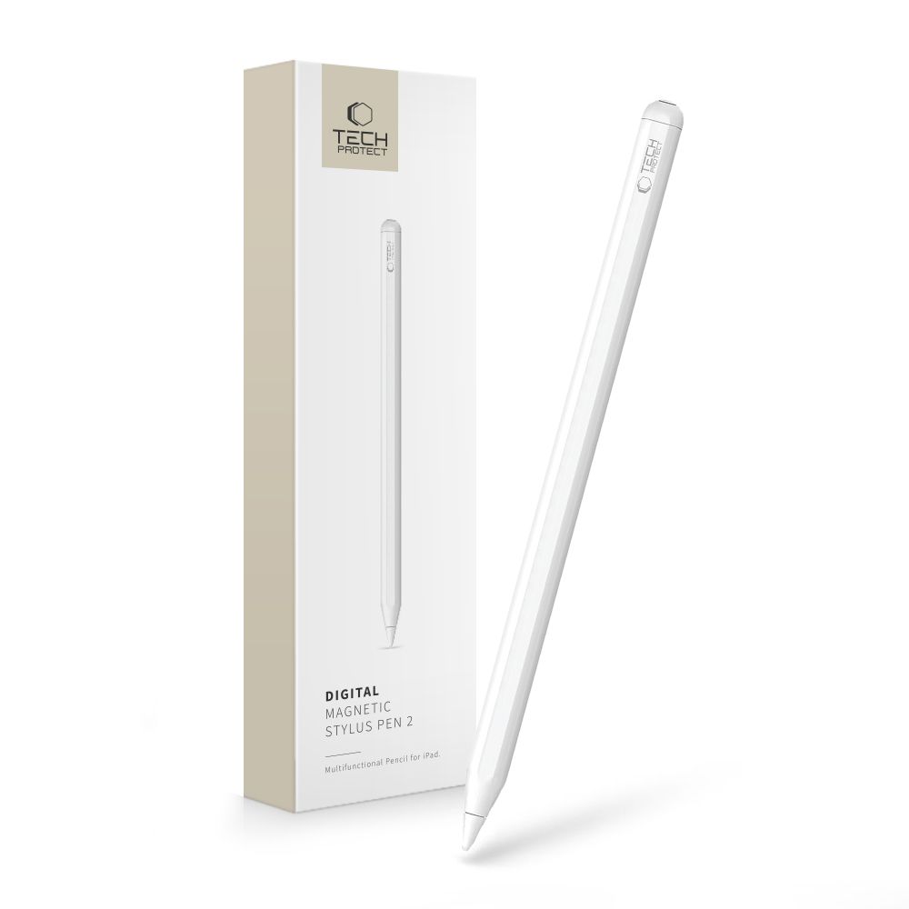 Tech-Protect Digital Magnetic Stylus Pen 2 Magnetic for iPad Tablet - White