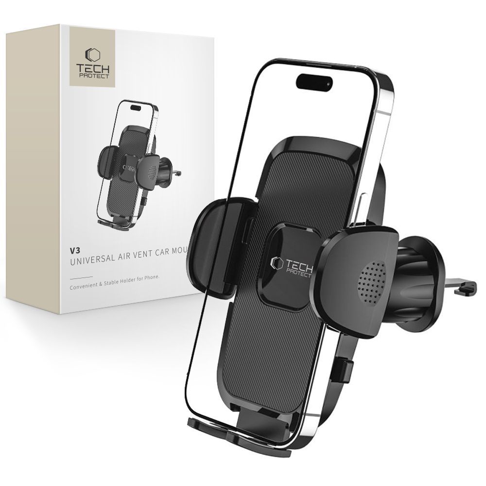 Tech-Protect V3 automobilinis laikiklis telefonui ventiliacijos angai - juodas