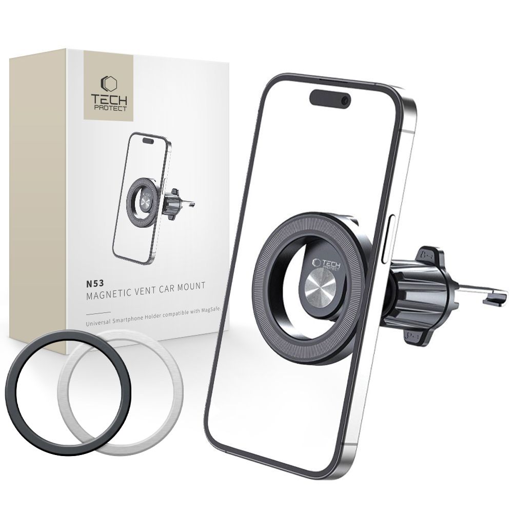 Tech-Protect N53 automobilinis telefono laikiklis su MagSafe, skirtas oro angai - juodas