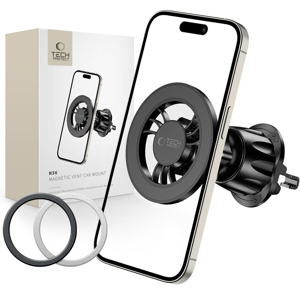 Tech-Protect N56 magnetinis automobilio telefono laikiklis su MagSafe oro angai - juodas