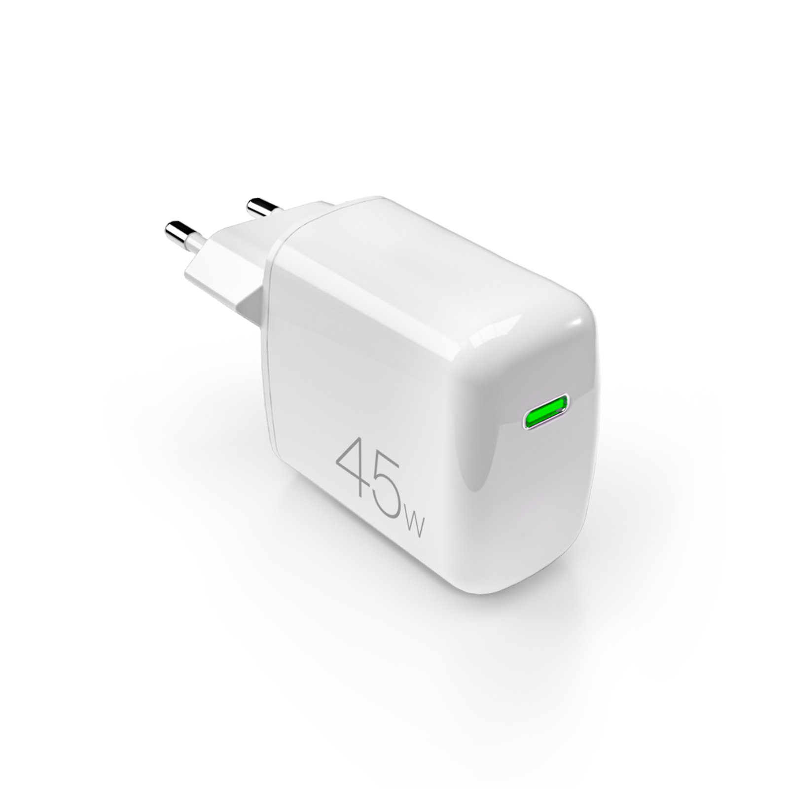 Puro Super Mini 45W PD GaN USB-C sieninis įkroviklis - baltas