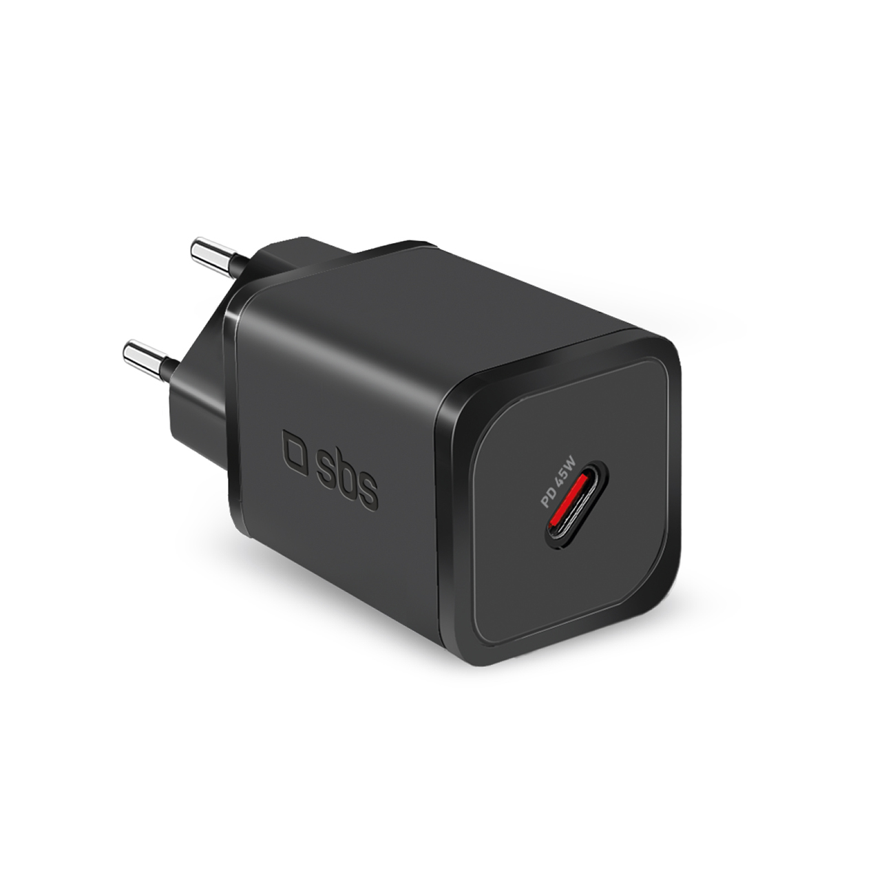 SBS TETRGAN1C45W 45W GaN USB-C sieninis įkroviklis su Power Delivery - juodas