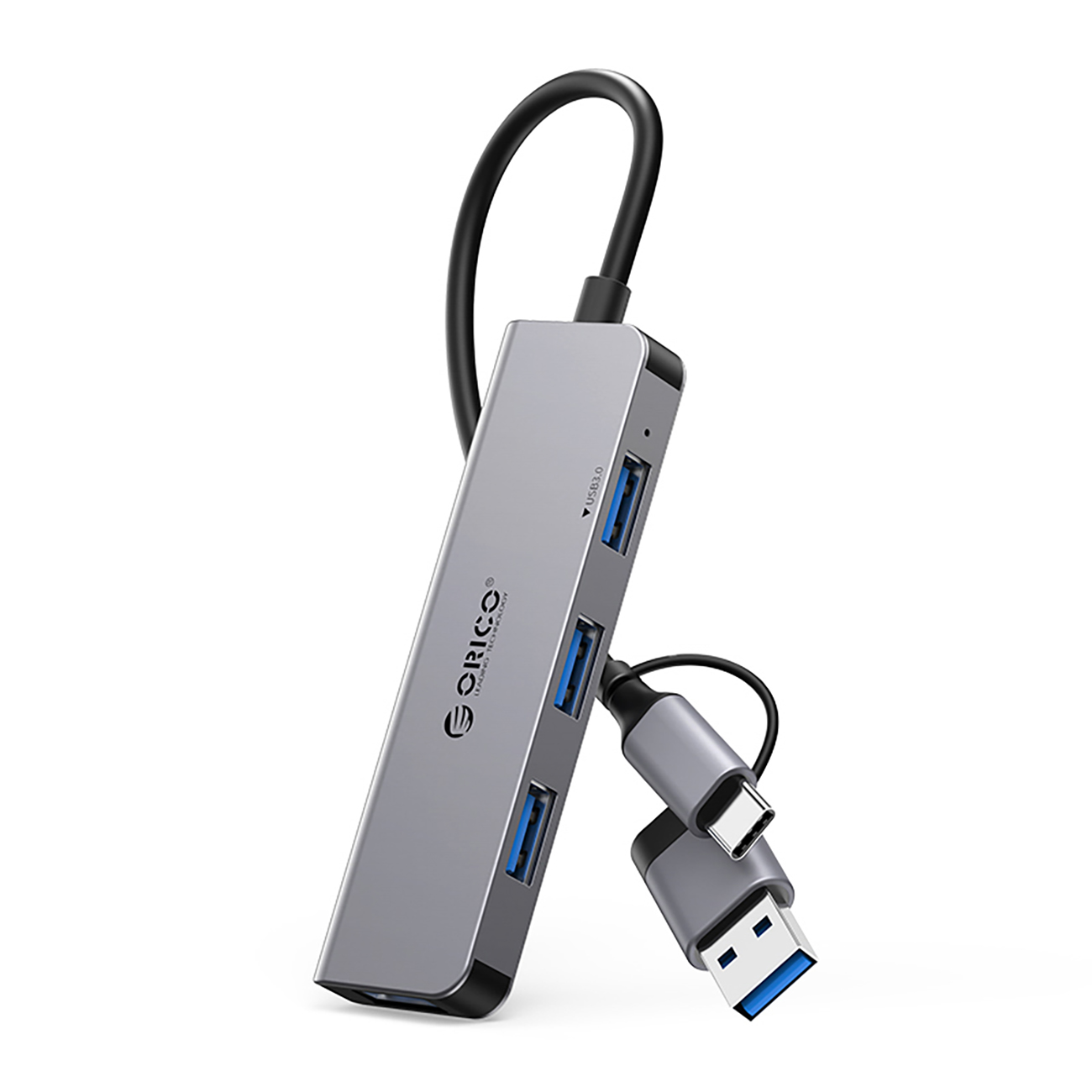 Orico YSA5-U3 USB-A/USB-C Hub prijungimo stotelė 3x USB-A 2.0 + 1x USB-A 3.0 - pilka