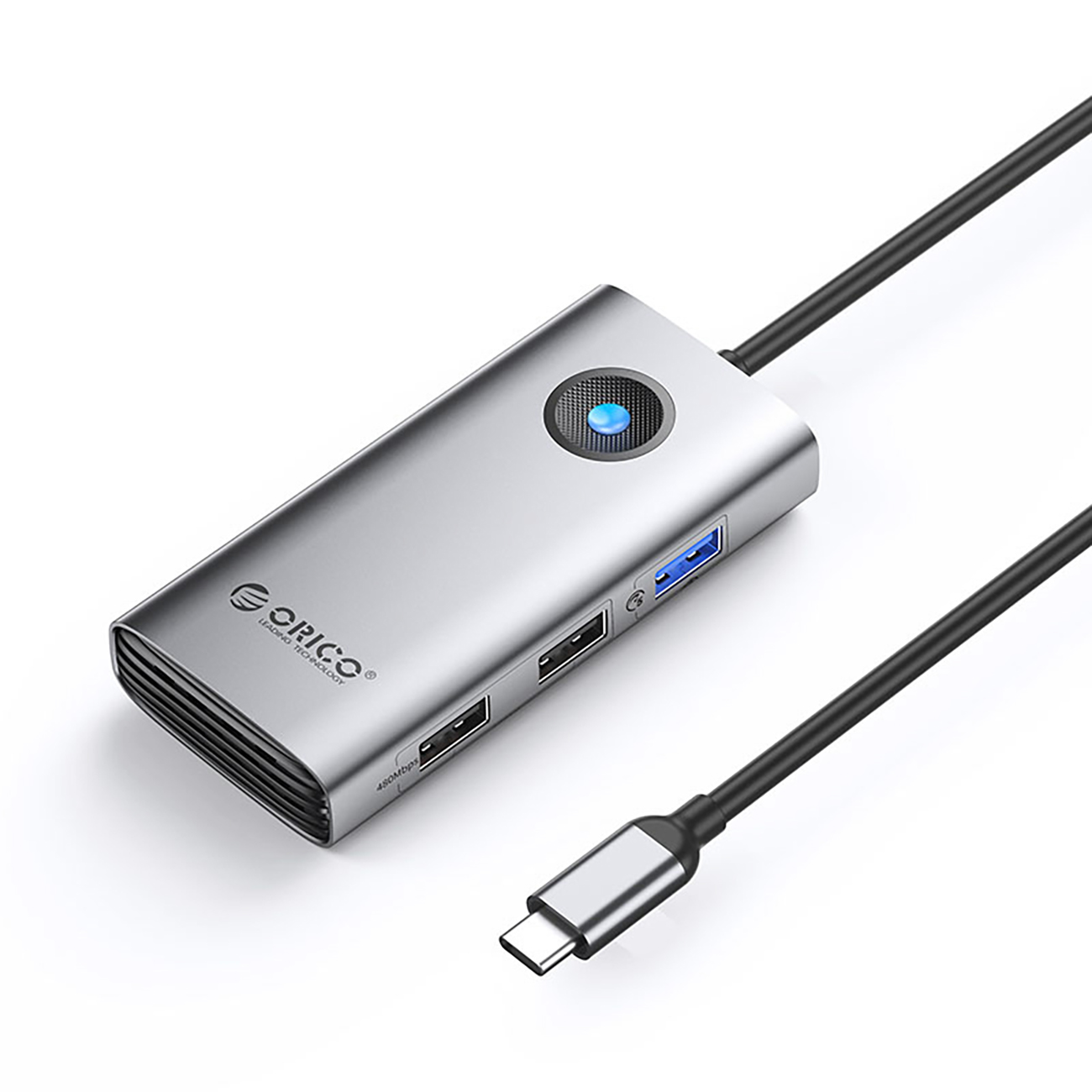 Orico PW11-5P USB-C Hub prijungimo stotelė 1x USB-A 3.0 + 2x USB-A 2.0 + 1x USB-C PD + 1x HDMI - pilka