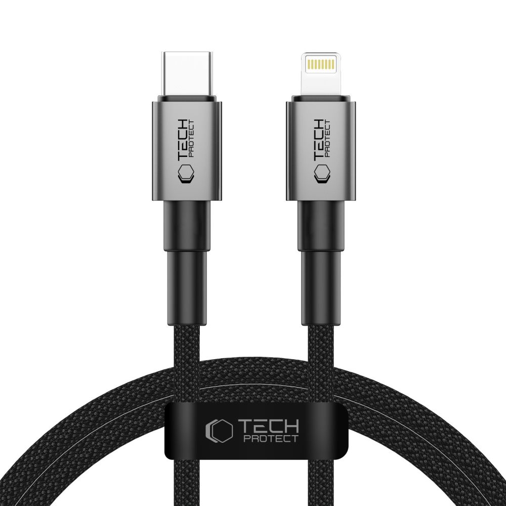 Tech-Protect UltraBoost DNA USB-C / Lightning PD27W/3A laidas 100 cm - pilkas