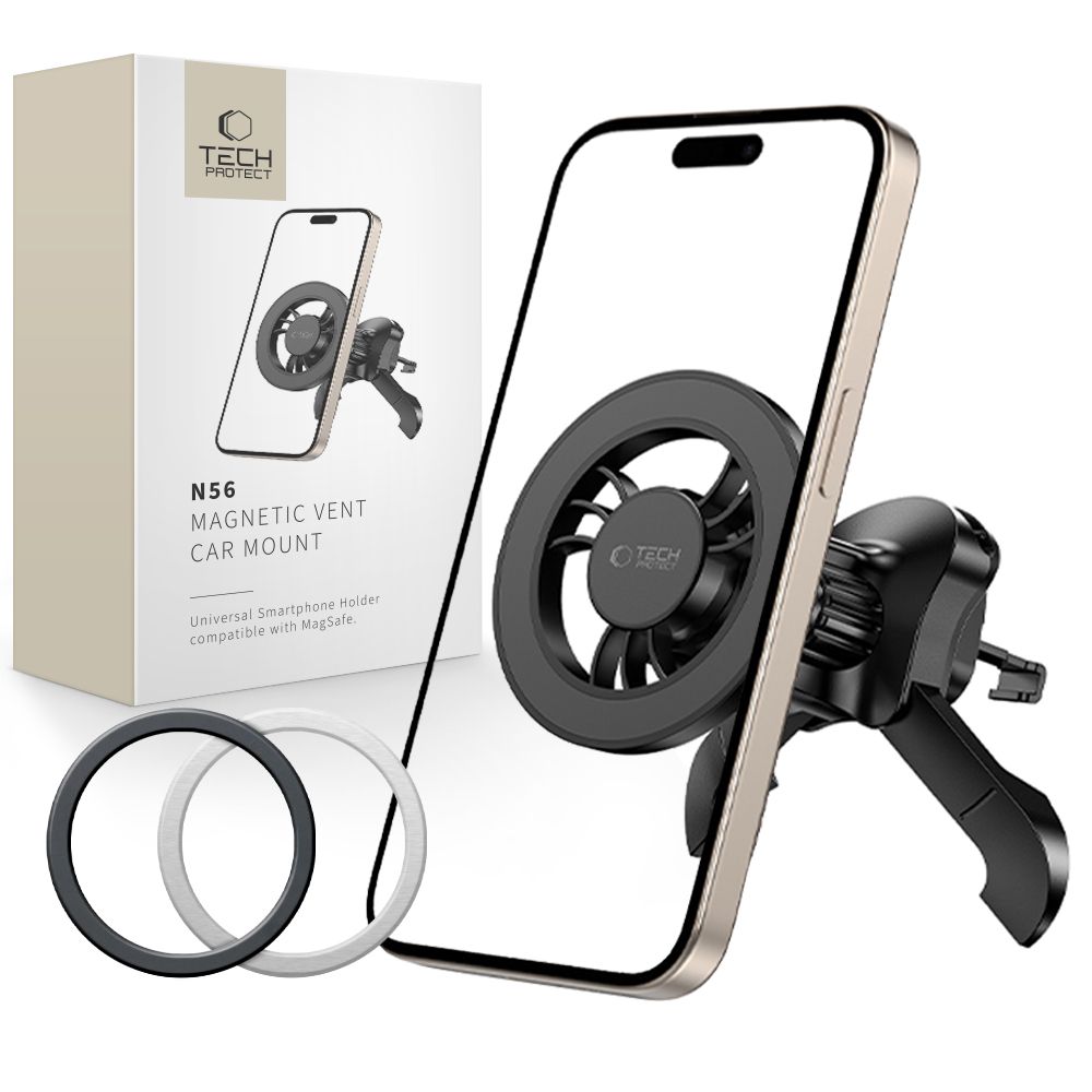 "Tech-Protect N56" magnetinis "MagSafe" automobilio oro ventiliacijos laikiklis - juodas