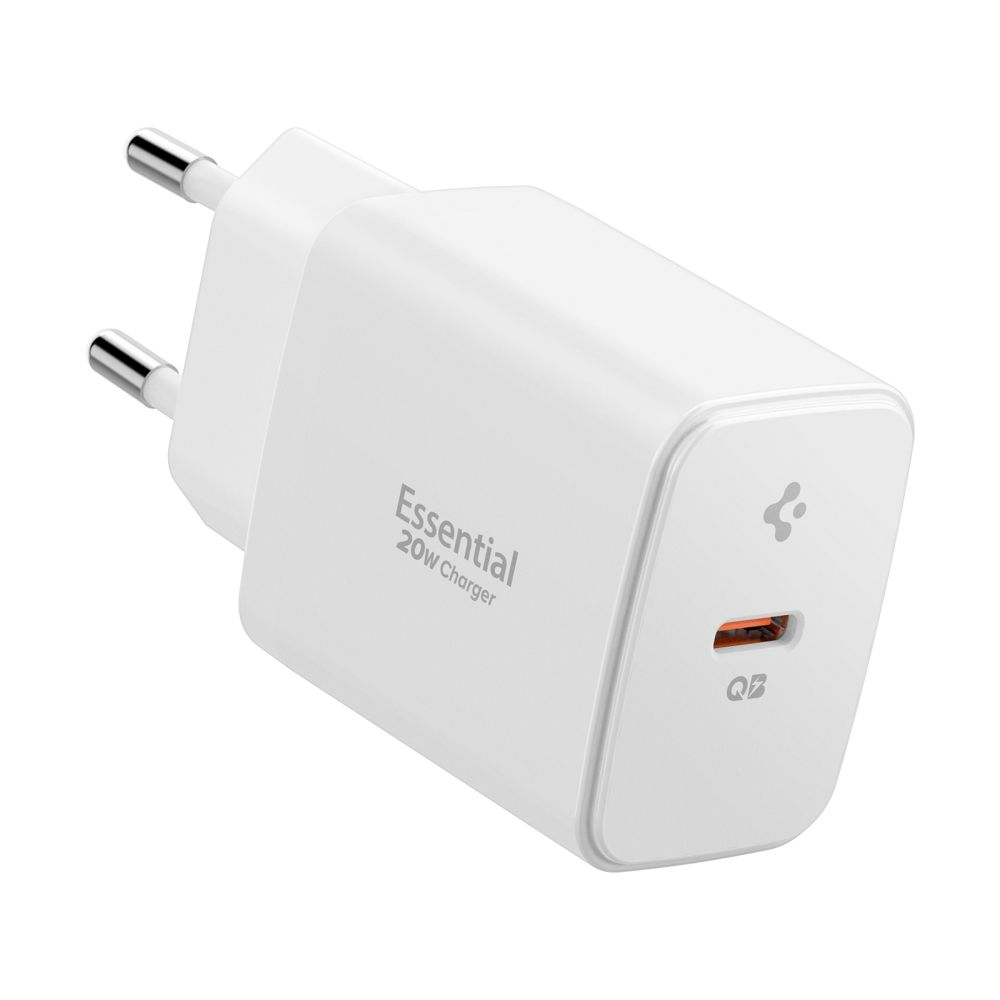 "Spigen Essential EE201EU" USB-C 20 W sieninis įkroviklis - Baltas