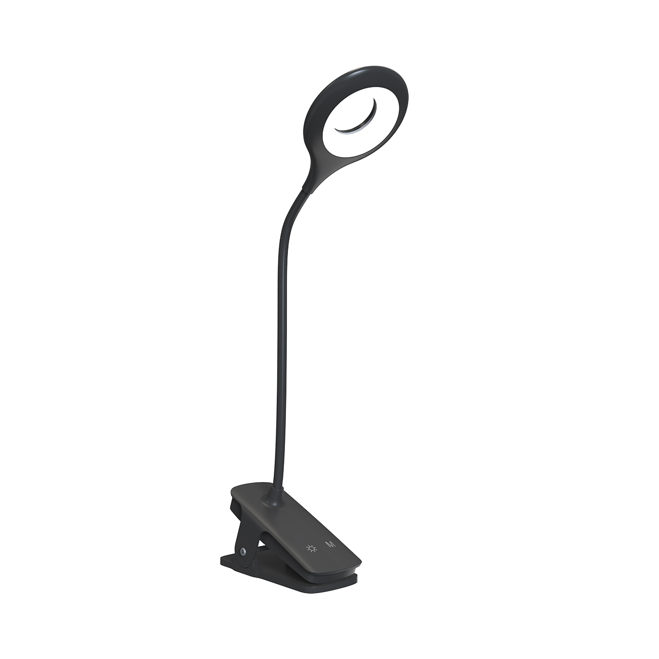 Mini Wozinsky Wireless LED Reading Lamp with Clip + USB-C Cable - Black